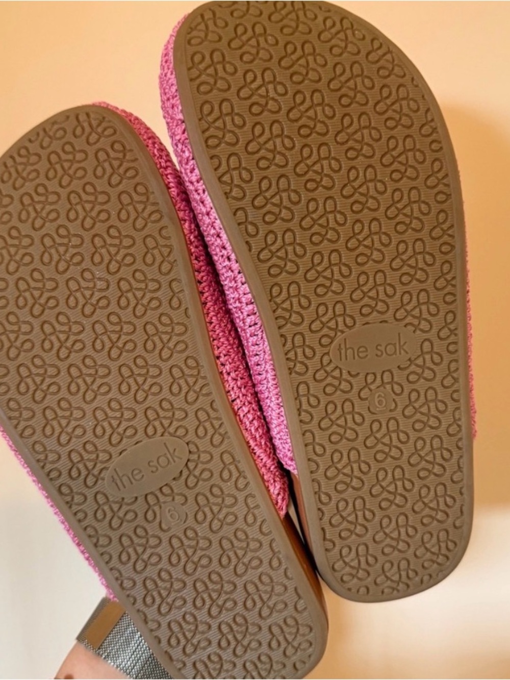 The Sak Pink Crochet Red Cherries Slip-On Women's Clogs - Picture 2 of 3